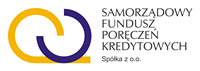 Logotyp Samorządowego Funduszu Poręczeń Kredytowych w formie okrągłego symbolu i napisu z pełną nazwą.